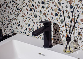 Bathroom With Graphic Tile